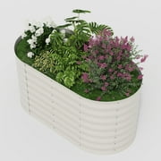 WildBreak Raised Garden Bed, Galvanized Planter Box, 4 x 2 x 2 ft, Beige